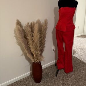 AKIRA Red Business Casual Pant Set w/ Corset